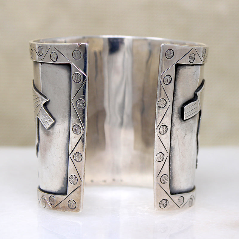 Peruvian Sterling Cuff Bracelet with Creatures