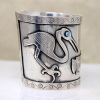 Peruvian Sterling Cuff Bracelet with Creatures