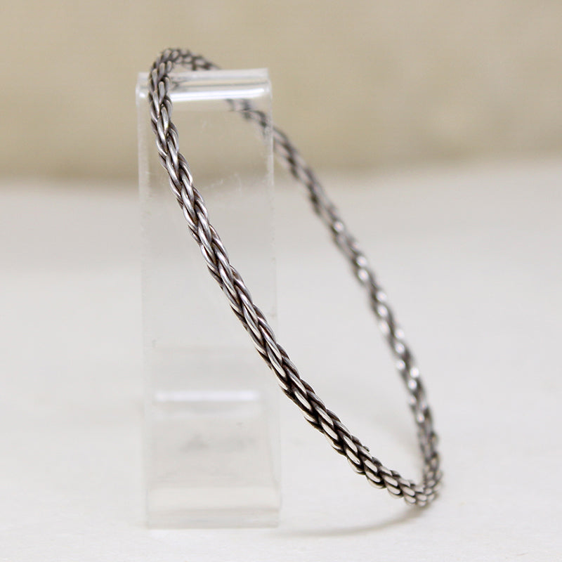 Twisted Sterling Silver Wire Bangle Bracelet