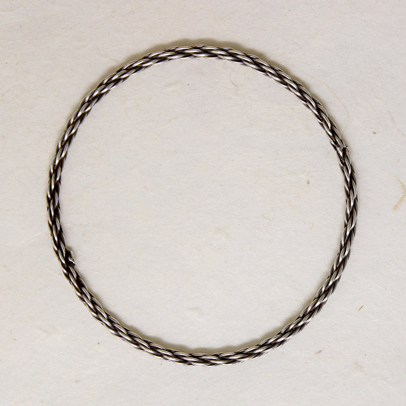 Twisted Sterling Silver Wire Bangle Bracelet