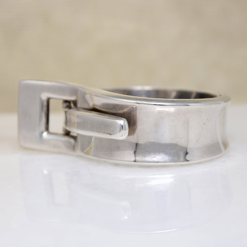 Impressive Mexican Modernist Sterling Buckle Bracelet