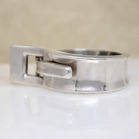 Impressive Mexican Modernist Sterling Buckle Bracelet