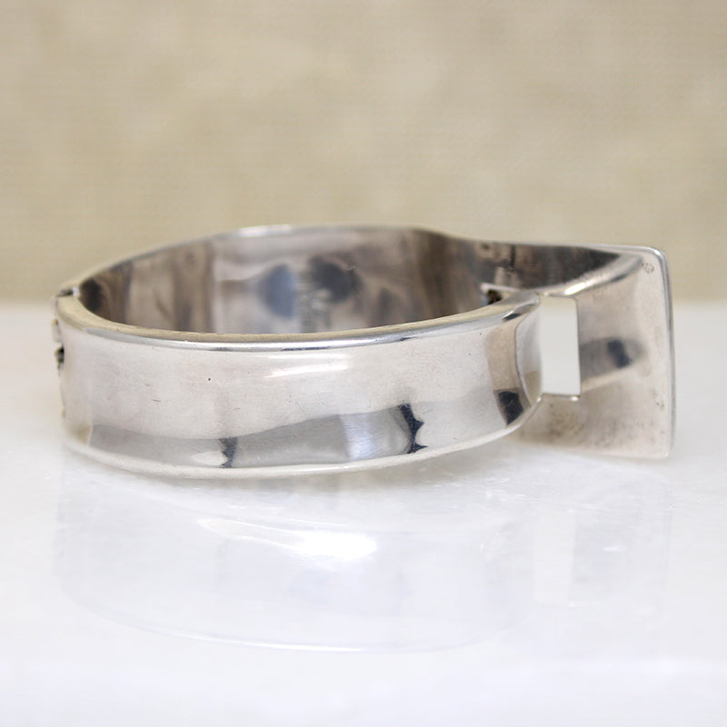 Impressive Mexican Modernist Sterling Buckle Bracelet