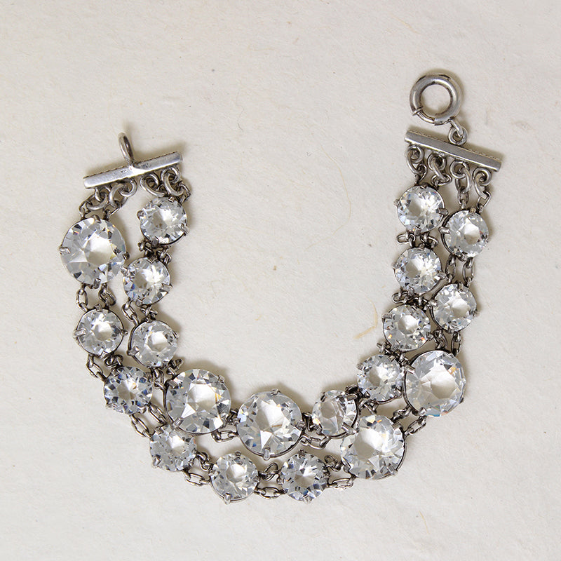 Irresistible Rock Crystal & Sterling Art Deco Bracelet