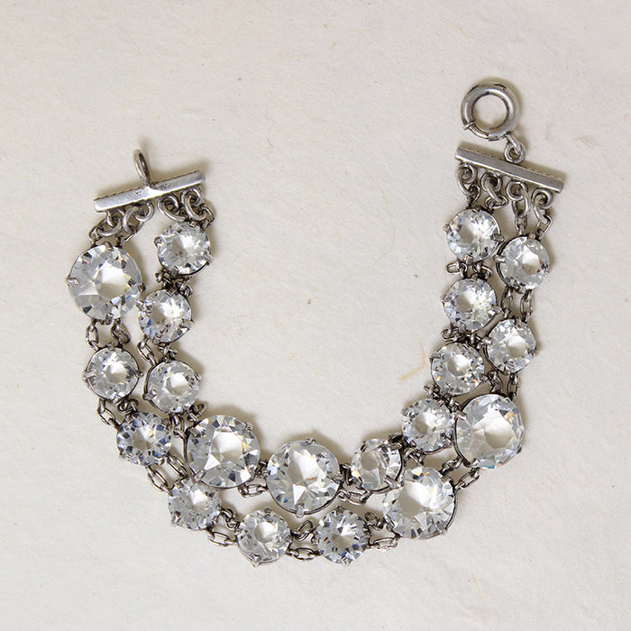 Irresistible Rock Crystal & Sterling Art Deco Bracelet