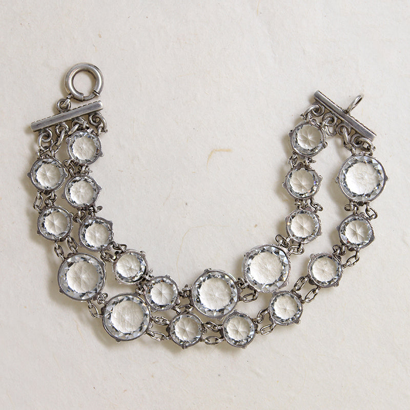 Irresistible Rock Crystal & Sterling Art Deco Bracelet
