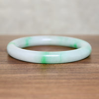 Bright Green & Celadon Jade Bangle Bracelet