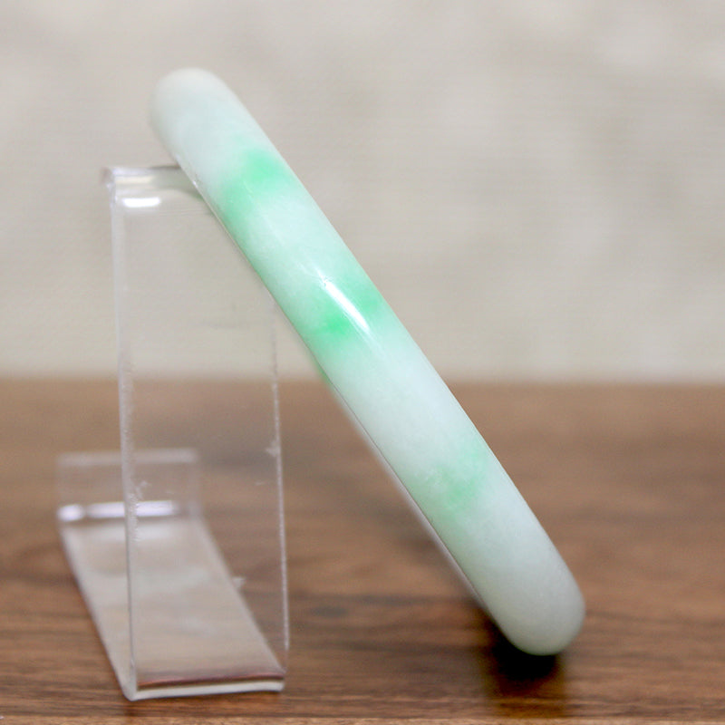 Bright Green & Celadon Jade Bangle Bracelet