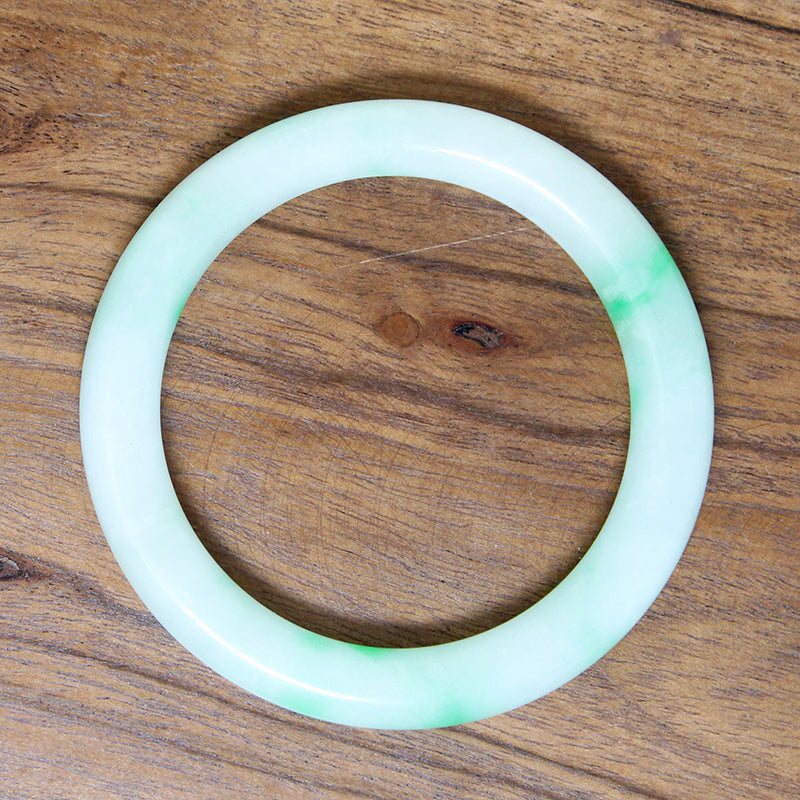 Bright Green & Celadon Jade Bangle Bracelet