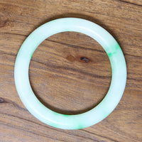 Bright Green & Celadon Jade Bangle Bracelet