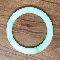 Bright Green & Celadon Jade Bangle Bracelet