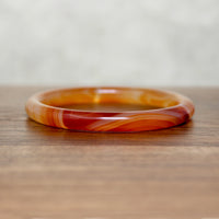 Gorgeous Red, Orange, & Gold Banded Agate Bangle
