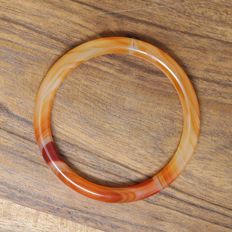 Gorgeous Red, Orange, & Gold Banded Agate Bangle