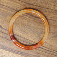 Gorgeous Red, Orange, & Gold Banded Agate Bangle