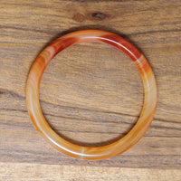 Gorgeous Red, Orange, & Gold Banded Agate Bangle