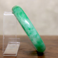 Gorgeous Half Round Green Jade Bangle