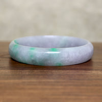 Mid Century Green & Lavender Jade Bangle