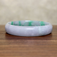 Mid Century Green & Lavender Jade Bangle