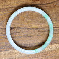 Mid Century Green & Lavender Jade Bangle