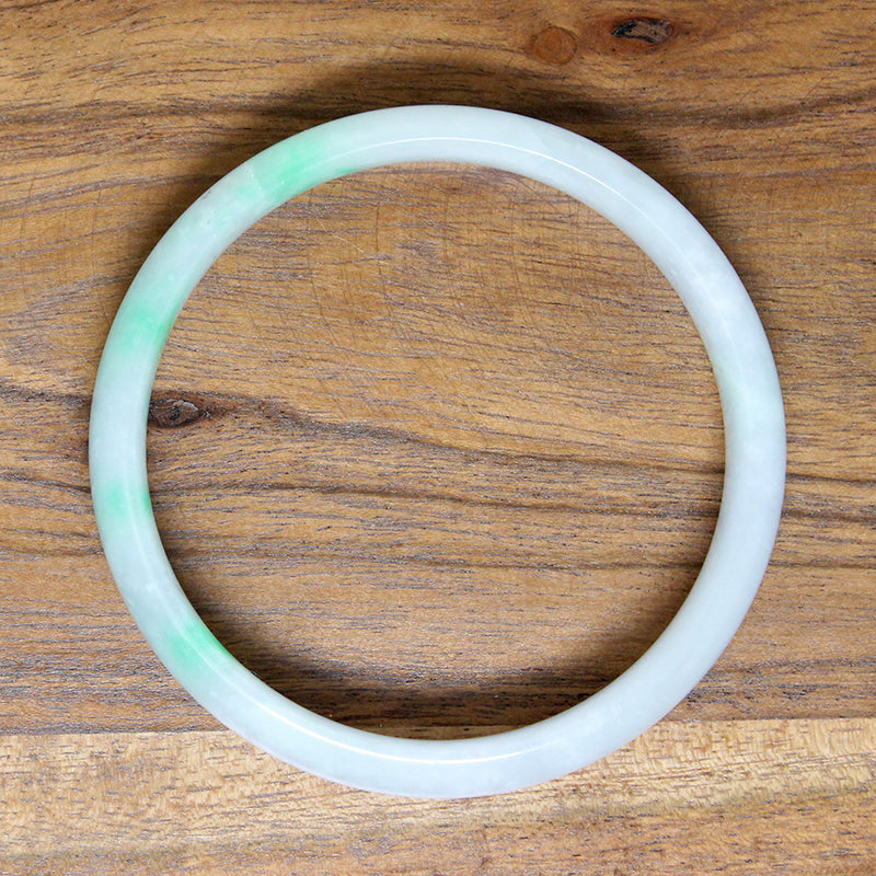 Mid Century Green & Lavender Jade Bangle