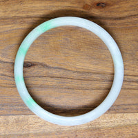 Mid Century Green & Lavender Jade Bangle