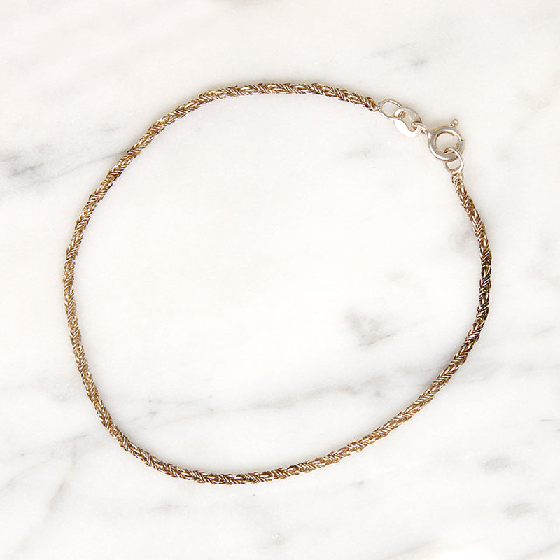Vintage Sterling Silver Rope Chain Bracelet