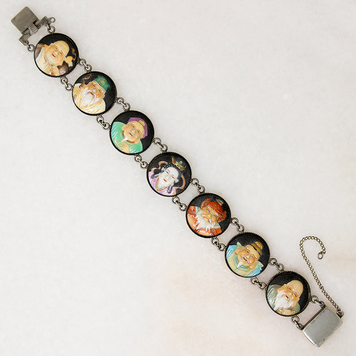 Toshikane Seven Lucky Gods Porcelain Bracelet