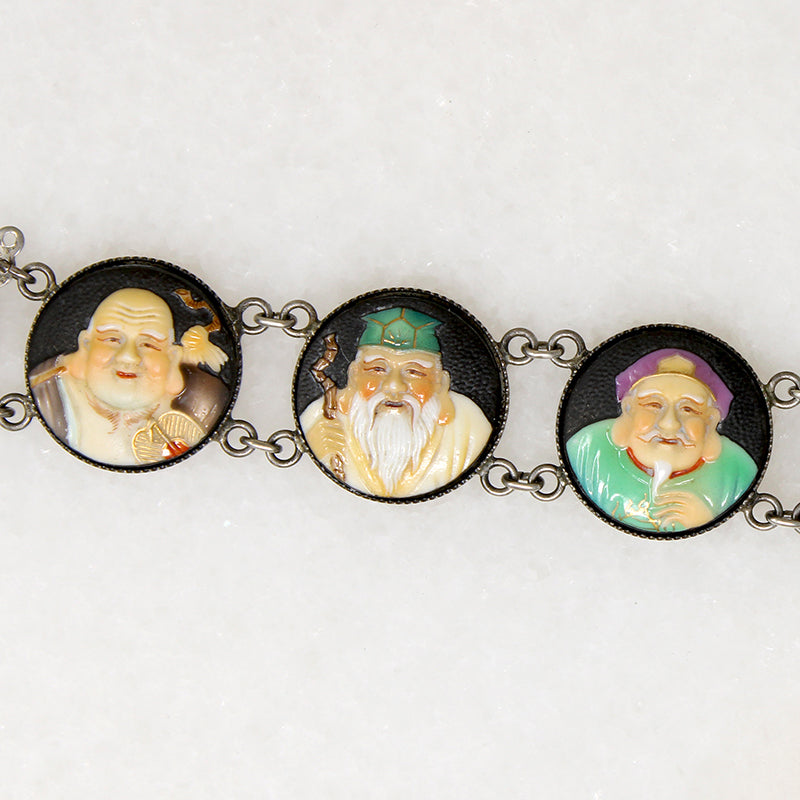 Toshikane Seven Lucky Gods Porcelain Bracelet