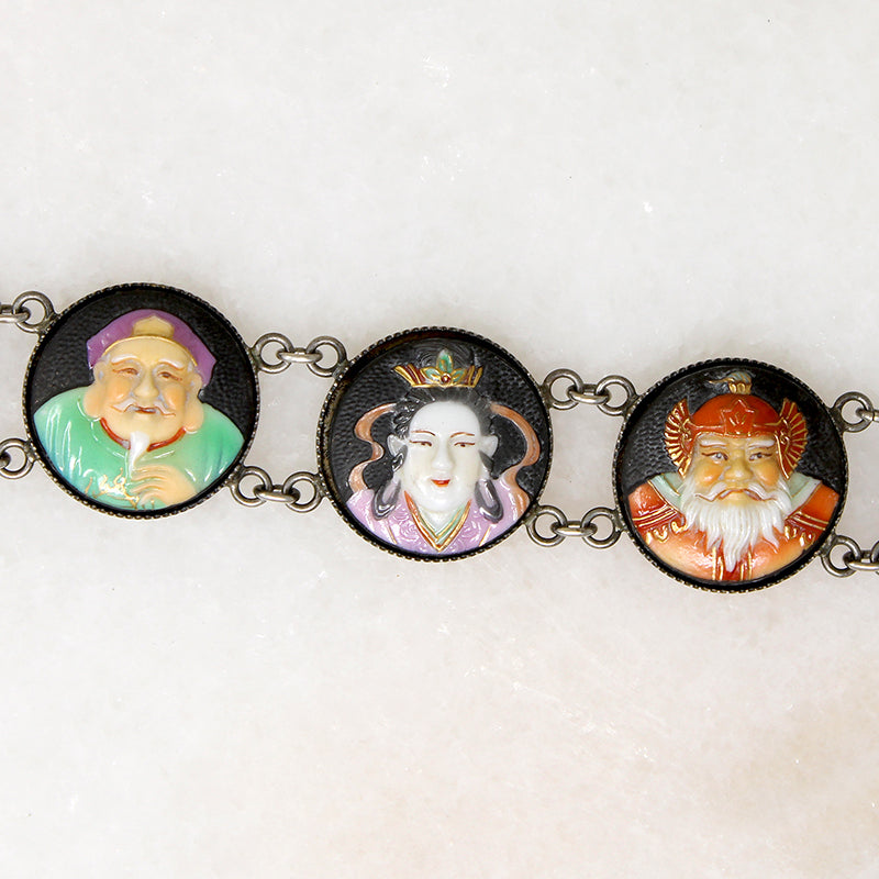 Toshikane Seven Lucky Gods Porcelain Bracelet