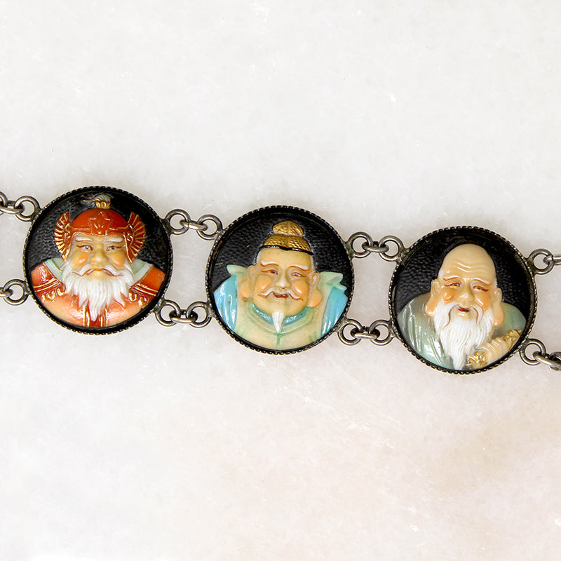 Toshikane Seven Lucky Gods Porcelain Bracelet