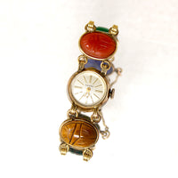 Pedre Watch on Hardstone Scarab Bracelet