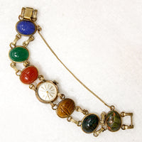 Pedre Watch on Hardstone Scarab Bracelet