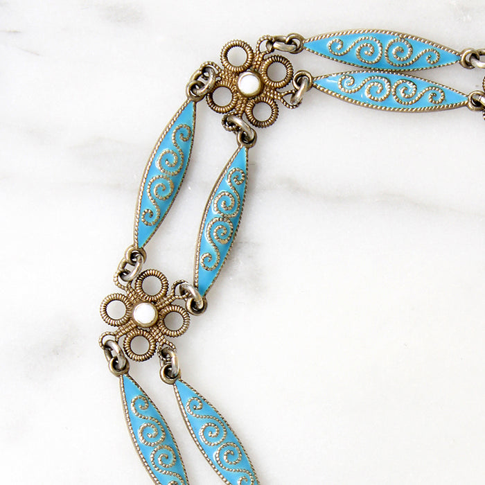 Darling Blue-Enamelled Sterling Silver Bracelet 