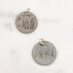 Individual Engraved Initials 19th Century Silver Coin Charms