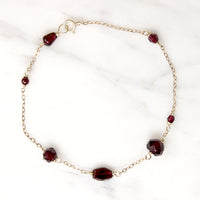 Decadent Garnet Bead & Sterling Chain Bracelet by Brin