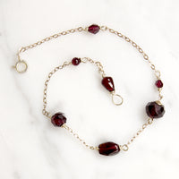 Decadent Garnet Bead & Sterling Chain Bracelet by Brin