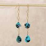 Turquoise Teardrop & Cluster Earrings by Brin