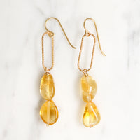 Radiant Citrine Nugget Earrings by Brin