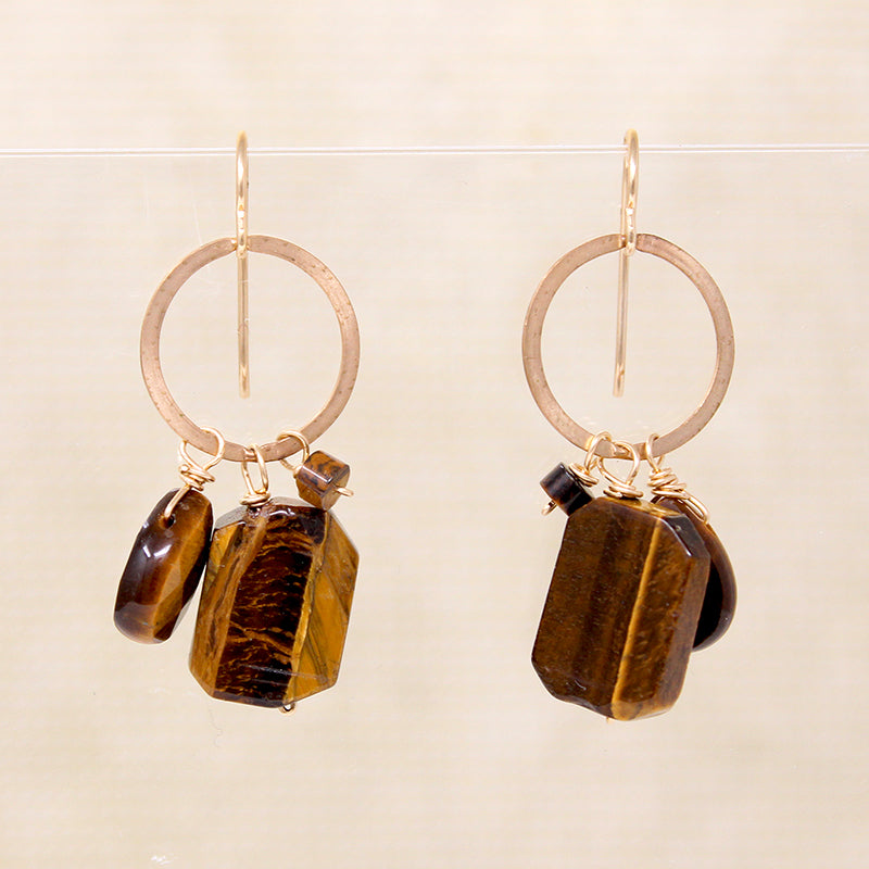 Golden Tiger's Eye Dangle Earrings by Brin