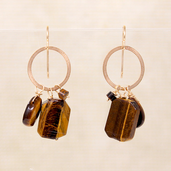 Golden Tiger's Eye Dangle Earrings by Brin