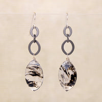 Moss Agate & Sterling Chain Earrings by Brin