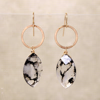 Moss Agate on Gold Fill Earrings by Brin
