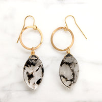 Moss Agate on Gold Fill Earrings by Brin
