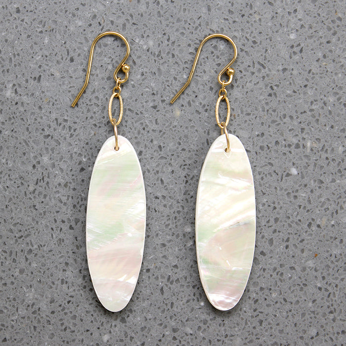 Iridescent Mother of Pearl Earrings by Brin
