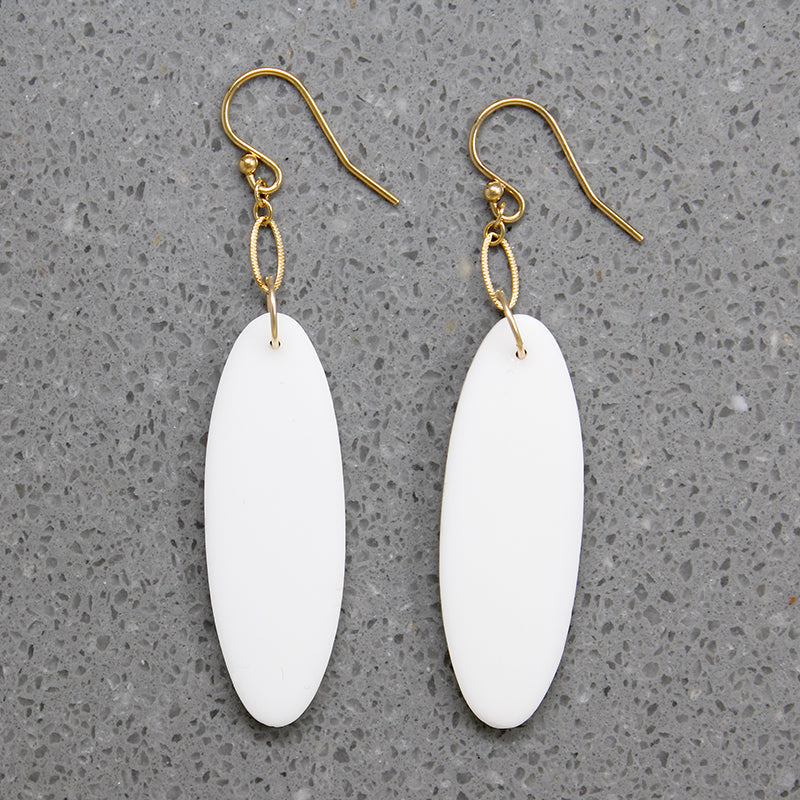 Iridescent Mother of Pearl Earrings by Brin