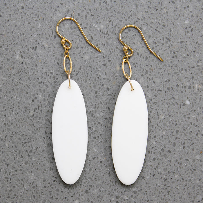 Iridescent Mother of Pearl Earrings by Brin