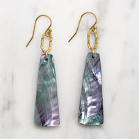 Abalone Pendulums & Hammered Links Earrings by Brin