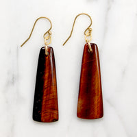 Red Tigers Eye Pendulum Earrings by Brin