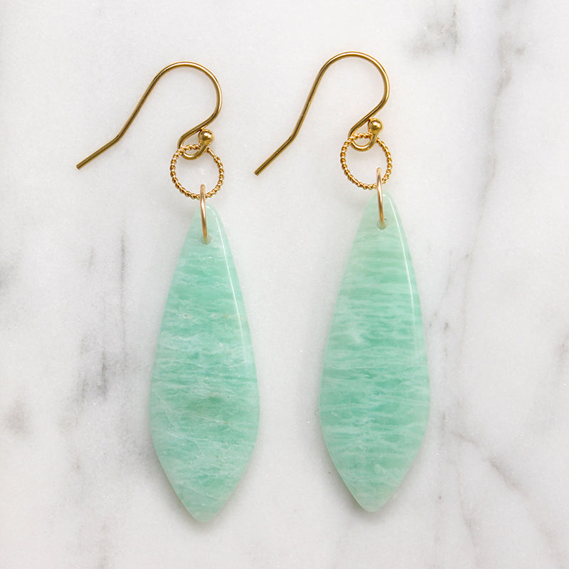 Sea Foam Amazonite Earrings by Brin