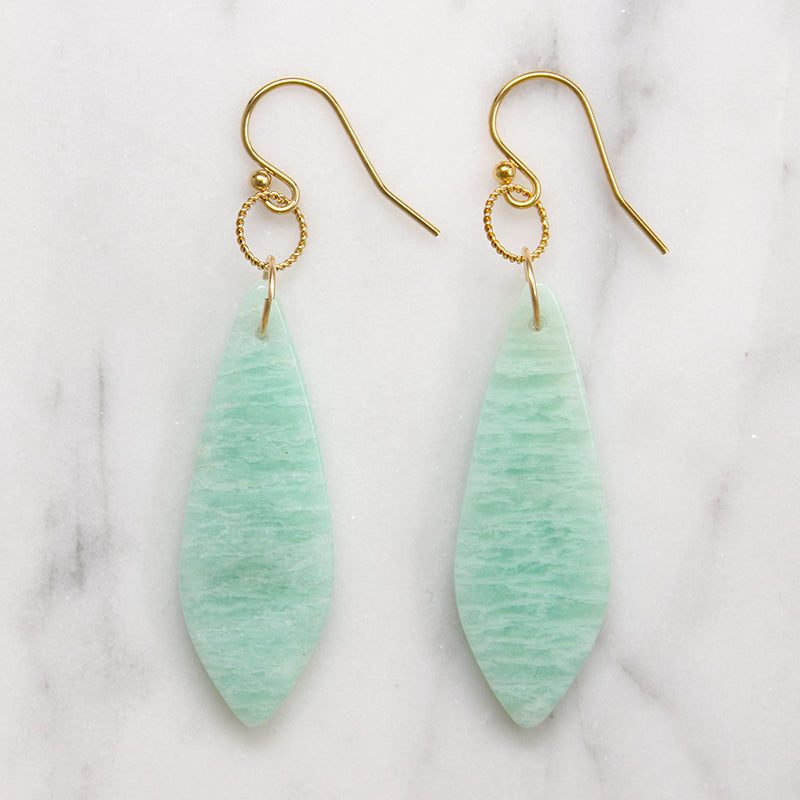 Sea Foam Amazonite Earrings by Brin